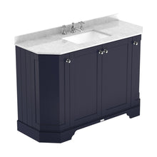 Hudson Reed Old London 1200mm 4-door Angled Unit & Marble Top 3th Trad Twilight Blue MDF Vinyl Textured Woodgrain 888x1236x470mm - LOF358 - JJ Building Materials