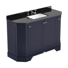 Hudson Reed Old London 1200mm 4-door Angled Unit & Marble Top 3th Trad Twilight Blue MDF Vinyl Textured Woodgrain 888x1236x470mm - LOF359 - JJ Building Materials