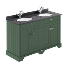 Hudson Reed Old London 1200mm Cabinet & Double Marble Top (1th) Trad Hunter Green MDF Vinyl Smooth Matt 886x1220x470mm - LOF863 - JJ Building Materials