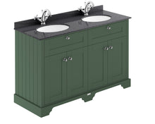 Hudson Reed Old London 1200mm Cabinet & Double Marble Top (1th) Trad Hunter Green MDF Vinyl Smooth Matt 886x1220x470mm - LOF863 - JJ Building Materials