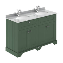 Hudson Reed Old London 1200mm Cabinet & Double Marble Top (1th) Trad Hunter Green MDF Vinyl Smooth Matt 886x1220x470mm - LOF865 - JJ Building Materials