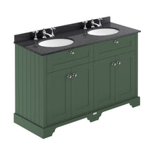 Hudson Reed Old London 1200mm Cabinet & Double Marble Top (3th) Trad Hunter Green MDF Vinyl Smooth Matt 886x1220x470mm - LOF866 - JJ Building Materials