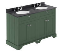 Hudson Reed Old London 1200mm Cabinet & Double Marble Top (3th) Trad Hunter Green MDF Vinyl Smooth Matt 886x1220x470mm - LOF866 - JJ Building Materials