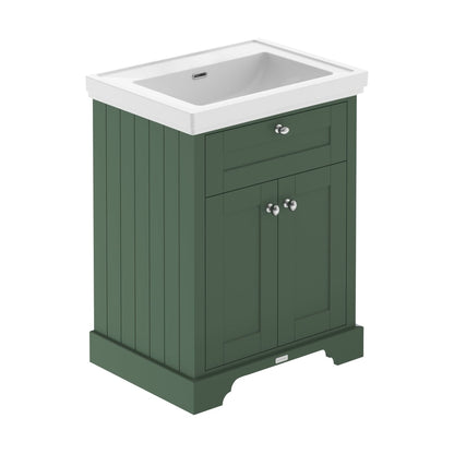 Hudson Reed Old London 600mm 2-door Vanity & Classic Basin 0th Trad Hunter Green MDF Vinyl Smooth Matt 875x630x471mm - JJ Building Materials