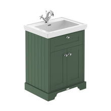 Hudson Reed Old London 600mm 2-door Vanity & Classic Basin 1th Trad Hunter Green MDF Vinyl Smooth Matt 875x630x471mm - JJ Building Materials