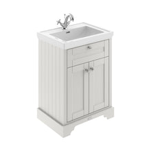 Hudson Reed Old London 600mm 2-door Vanity & Classic Basin 1th Trad Timeless Sand MDF Vinyl Textured Woodgrain 875x630x471mm - JJ Building Materials