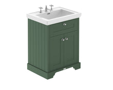 Hudson Reed Old London 600mm 2 - door Vanity & Classic Basin 3th Trad Hunter Green MDF Vinyl Smooth Matt 875x630x471mm - JJ Building Materials