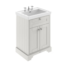 Hudson Reed Old London 600mm 2-door Vanity & Classic Basin 3th Trad Timeless Sand MDF Vinyl Textured Woodgrain 875x630x471mm - JJ Building Materials