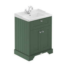 Hudson Reed Old London 600mm Cabinet & Basin (1th) Trad Hunter Green MDF Vinyl Smooth Matt 868x620x470mm - JJ Building Materials