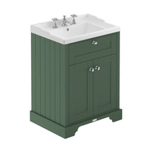 Hudson Reed Old London 600mm Cabinet & Basin (3th) Trad Hunter Green MDF Vinyl Smooth Matt 868x620x470mm - JJ Building Materials