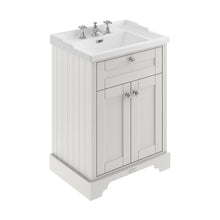 Hudson Reed Old London 600mm Cabinet & Basin (3th) Trad Timeless Sand MDF Vinyl Textured Woodgrain 868x620x470mm - JJ Building Materials