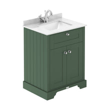 Hudson Reed Old London 600mm Cabinet & Marble Top (1th) Trad Hunter Green MDF Vinyl Smooth Matt 840x651x511mm - JJ Building Materials