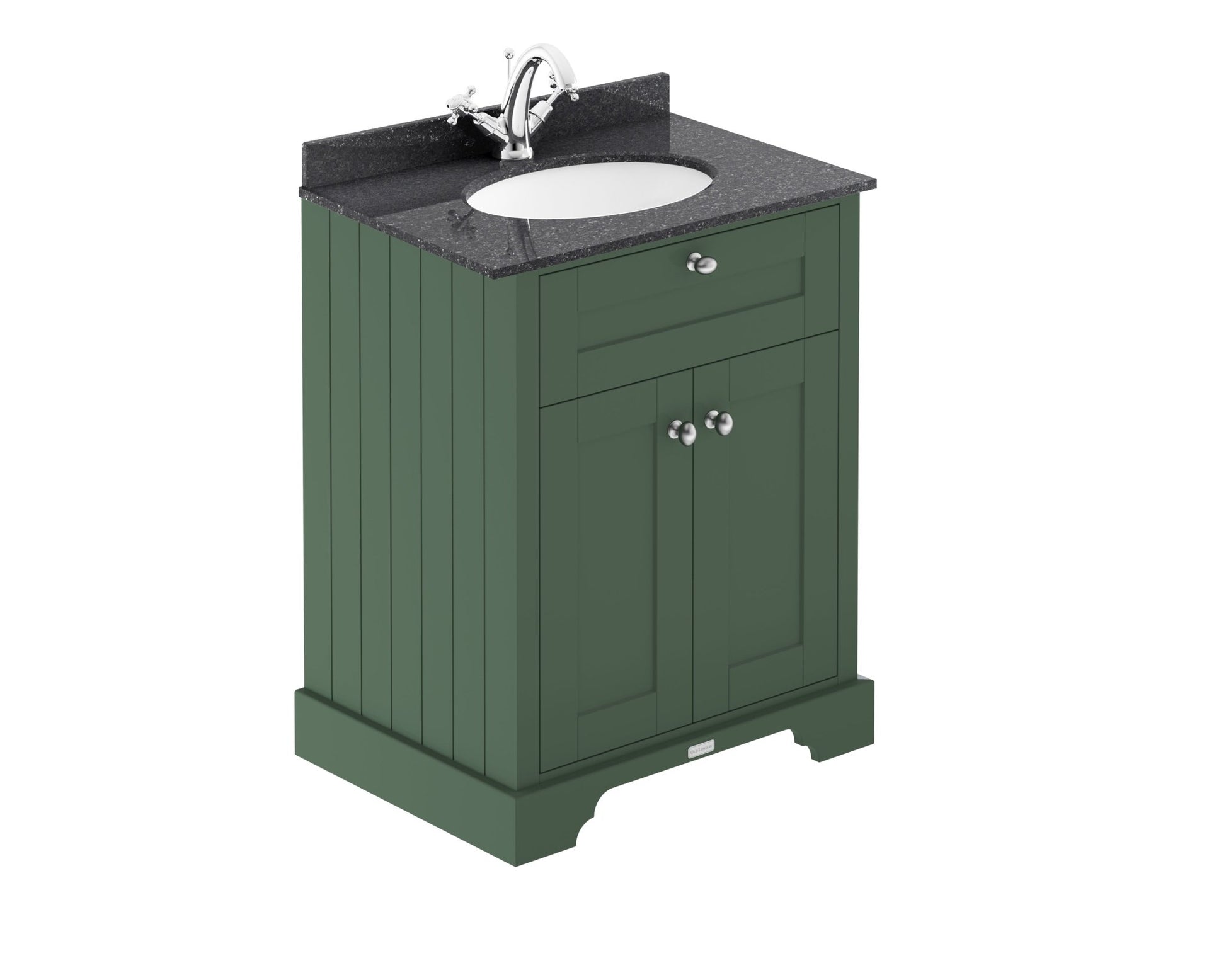 Hudson Reed Old London 600mm Cabinet & Marble Top (1th) Trad Hunter Green MDF Vinyl Smooth Matt 886x620x470mm - LOF821 - JJ Building Materials