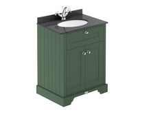 Hudson Reed Old London 600mm Cabinet & Marble Top (1th) Trad Hunter Green MDF Vinyl Smooth Matt 886x620x470mm - LOF821 - JJ Building Materials