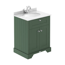 Hudson Reed Old London 600mm Cabinet & Marble Top (1th) Trad Hunter Green MDF Vinyl Smooth Matt 886x620x470mm - LOF822 - JJ Building Materials