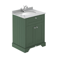 Hudson Reed Old London 600mm Cabinet & Marble Top (1th) Trad Hunter Green MDF Vinyl Smooth Matt 886x620x470mm - LOF823 - JJ Building Materials