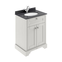 Hudson Reed Old London 600mm Cabinet & Marble Top (1th) Trad Timeless Sand MDF Vinyl Textured Woodgrain 886x620x470mm - LOF421 - JJ Building Materials