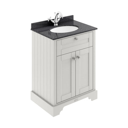 Hudson Reed Old London 600mm Cabinet & Marble Top (1th) Trad Timeless Sand MDF Vinyl Textured Woodgrain 886x620x470mm - LOF421 - JJ Building Materials