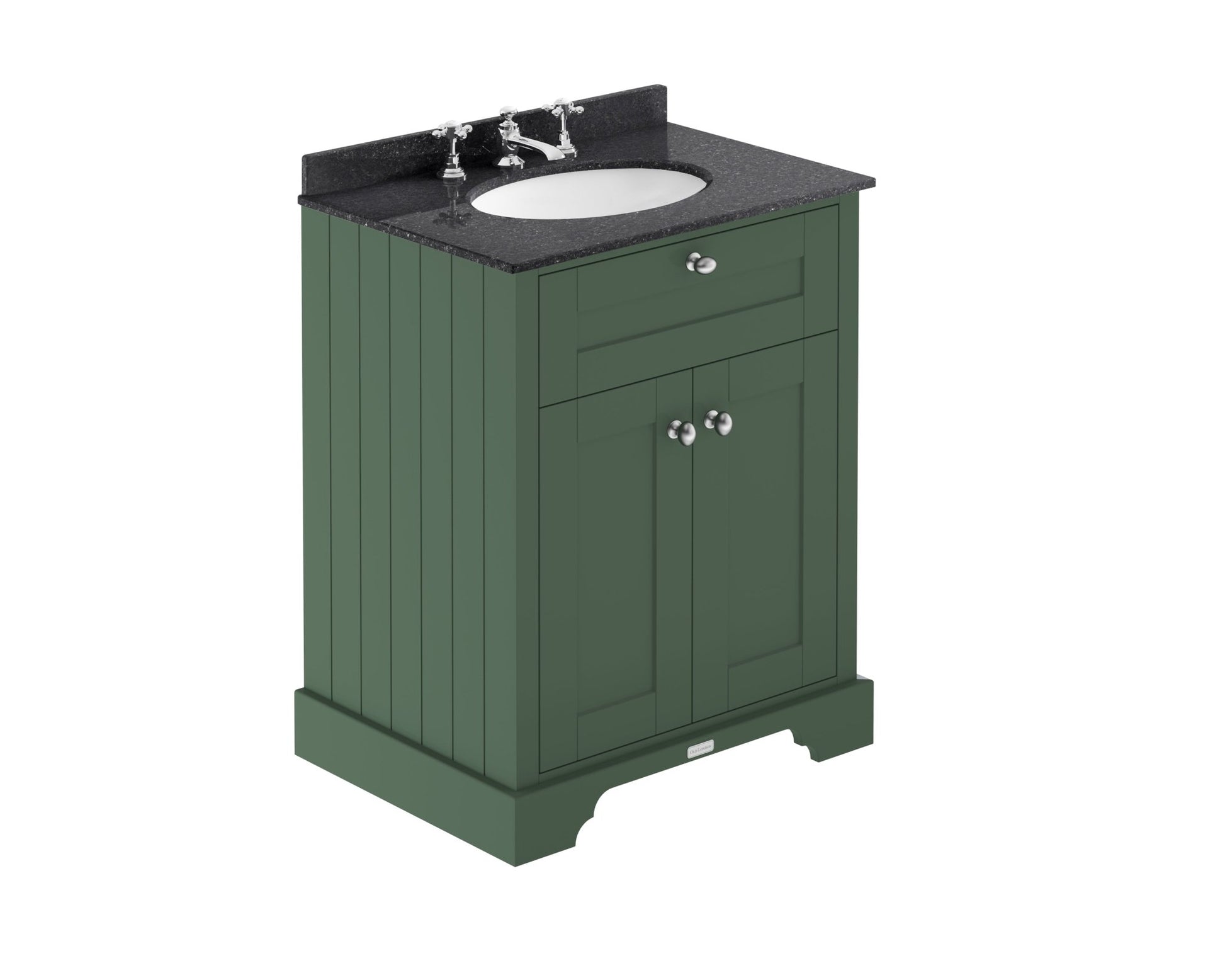 Hudson Reed Old London 600mm Cabinet & Marble Top (3th) Trad Hunter Green MDF Vinyl Smooth Matt 886x620x470mm - LOF824 - JJ Building Materials