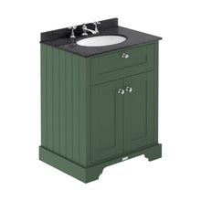 Hudson Reed Old London 600mm Cabinet & Marble Top (3th) Trad Hunter Green MDF Vinyl Smooth Matt 886x620x470mm - LOF824 - JJ Building Materials