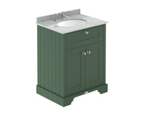Hudson Reed Old London 600mm Cabinet & Marble Top (3th) Trad Hunter Green MDF Vinyl Smooth Matt 886x620x470mm - LOF826 - JJ Building Materials