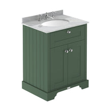 Hudson Reed Old London 600mm Cabinet & Marble Top (3th) Trad Hunter Green MDF Vinyl Smooth Matt 886x620x470mm - LOF826 - JJ Building Materials