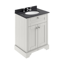Hudson Reed Old London 600mm Cabinet & Marble Top (3th) Trad Timeless Sand MDF Vinyl Textured Woodgrain 886x620x470mm - LOF424 - JJ Building Materials