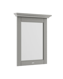Hudson Reed Old London 600mm Flat Mirror Trad Storm Grey Glass,MDF Vinyl Textured Woodgrain 694x600x68mm - JJ Building Materials