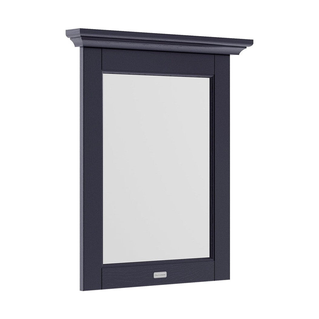 Hudson Reed Old London 600mm Flat Mirror Trad Twilight Blue MDF Vinyl Textured Woodgrain 694x600x68mm - JJ Building Materials