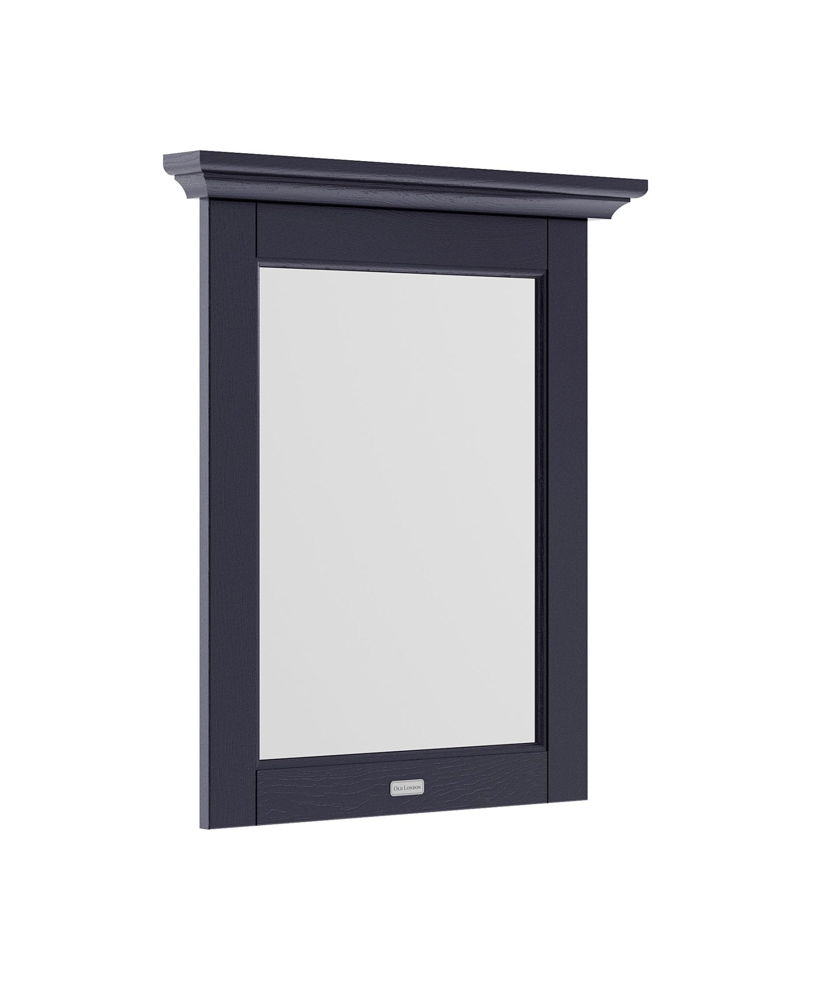 Hudson Reed Old London 600mm Flat Mirror Trad Twilight Blue MDF Vinyl Textured Woodgrain 694x600x68mm - JJ Building Materials