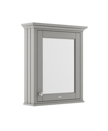 Hudson Reed Old London 600mm Mirror Cabinet Trad Storm Grey MDF Vinyl Textured Woodgrain 752x650x193mm - JJ Building Materials