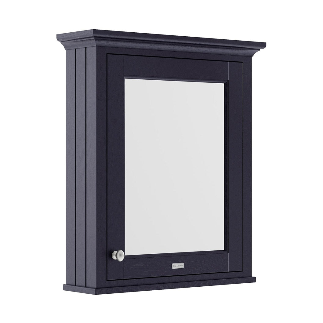 Hudson Reed Old London 600mm Mirror Cabinet Trad Twilight Blue MDF Vinyl Textured Woodgrain 752x650x193mm - JJ Building Materials
