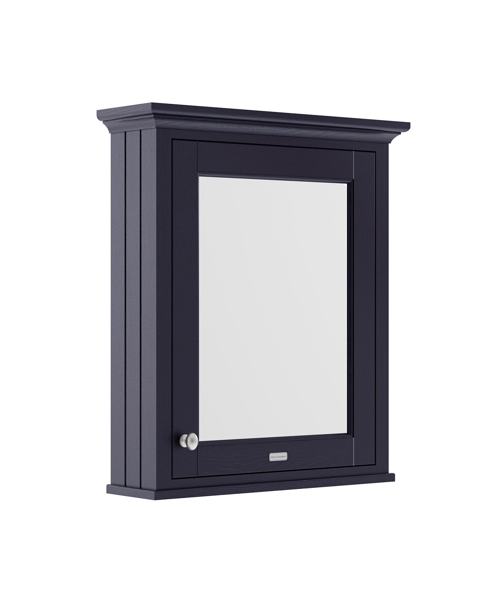 Hudson Reed Old London 600mm Mirror Cabinet Trad Twilight Blue MDF Vinyl Textured Woodgrain 752x650x193mm - JJ Building Materials