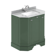 Hudson Reed Old London 750mm 3-door Angled Unit & Marble Top 1th Trad Hunter Green MDF Vinyl Smooth Matt 888x786x470mm - LOF816 - JJ Building Materials