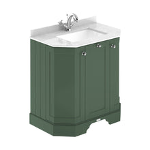 Hudson Reed Old London 750mm 3-door Angled Unit & Marble Top 1th Trad Hunter Green MDF Vinyl Smooth Matt 888x786x470mm - LOF817 - JJ Building Materials