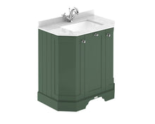 Hudson Reed Old London 750mm 3 - door Angled Unit & Marble Top 1th Trad Hunter Green MDF Vinyl Smooth Matt 888x786x470mm - LOF817 - JJ Building Materials