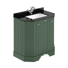 Hudson Reed Old London 750mm 3-door Angled Unit & Marble Top 1th Trad Hunter Green MDF Vinyl Smooth Matt 888x786x470mm - LOF818 - JJ Building Materials