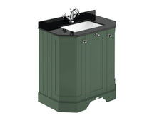 Hudson Reed Old London 750mm 3 - door Angled Unit & Marble Top 1th Trad Hunter Green MDF Vinyl Smooth Matt 888x786x470mm - LOF818 - JJ Building Materials