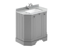 Hudson Reed Old London 750mm 3 - door Angled Unit & Marble Top 1th Trad Storm Grey MDF Vinyl Textured Woodgrain 888x786x470mm - LOF216 - JJ Building Materials