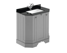 Hudson Reed Old London 750mm 3 - door Angled Unit & Marble Top 1th Trad Storm Grey MDF Vinyl Textured Woodgrain 888x786x470mm - LOF218 - JJ Building Materials