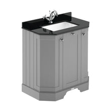Hudson Reed Old London 750mm 3-door Angled Unit & Marble Top 1th Trad Storm Grey MDF Vinyl Textured Woodgrain 888x786x470mm - LOF218 - JJ Building Materials