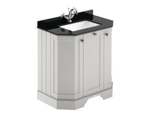 Hudson Reed Old London 750mm 3 - door Angled Unit & Marble Top 1th Trad Timeless Sand MDF Vinyl Textured Woodgrain 888x786x470mm - LOF418 - JJ Building Materials