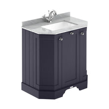 Hudson Reed Old London 750mm 3-door Angled Unit & Marble Top 1th Trad Twilight Blue MDF Vinyl Textured Woodgrain 888x786x470mm - LOF316 - JJ Building Materials