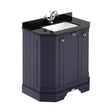 Hudson Reed Old London 750mm 3-door Angled Unit & Marble Top 1th Trad Twilight Blue MDF Vinyl Textured Woodgrain 888x786x470mm - LOF318 - JJ Building Materials