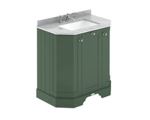 Hudson Reed Old London 750mm 3 - door Angled Unit & Marble Top 3th Trad Hunter Green MDF Vinyl Smooth Matt 888x786x470mm - LOF813 - JJ Building Materials