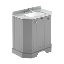 Hudson Reed Old London 750mm 3-door Angled Unit & Marble Top 3th Trad Storm Grey MDF Vinyl Textured Woodgrain 888x786x470mm - LOF213 - JJ Building Materials