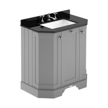 Hudson Reed Old London 750mm 3-door Angled Unit & Marble Top 3th Trad Storm Grey MDF Vinyl Textured Woodgrain 888x786x470mm - LOF215 - JJ Building Materials