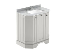 Hudson Reed Old London 750mm 3 - door Angled Unit & Marble Top 3th Trad Timeless Sand MDF Vinyl Textured Woodgrain 888x786x470mm - LOF413 - JJ Building Materials