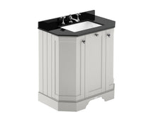 Hudson Reed Old London 750mm 3 - door Angled Unit & Marble Top 3th Trad Timeless Sand MDF Vinyl Textured Woodgrain 888x786x470mm - LOF415 - JJ Building Materials