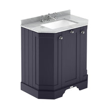 Hudson Reed Old London 750mm 3-door Angled Unit & Marble Top 3th Trad Twilight Blue MDF Vinyl Textured Woodgrain 888x786x470mm - LOF313 - JJ Building Materials
